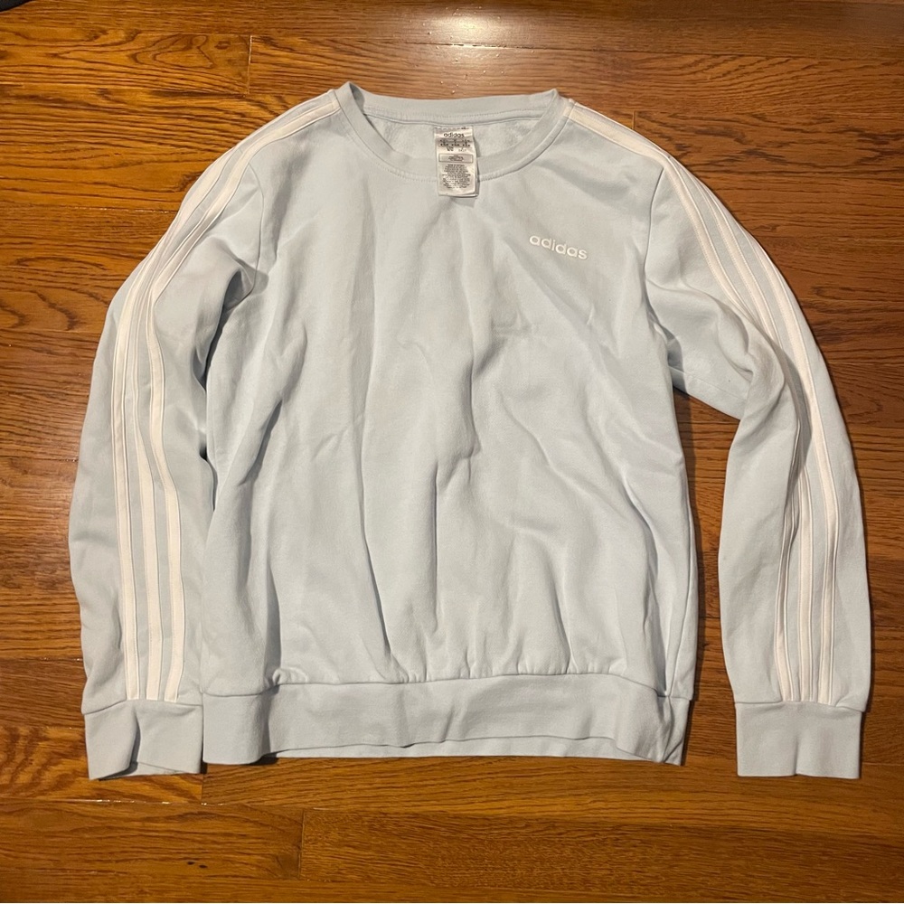 Women’s small light blue adidas sweater